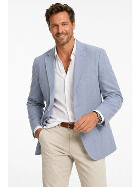 JOHN BARTLETT STATEMENTS CLASSIC FIT seersucker jacket blazer sport coat 50L